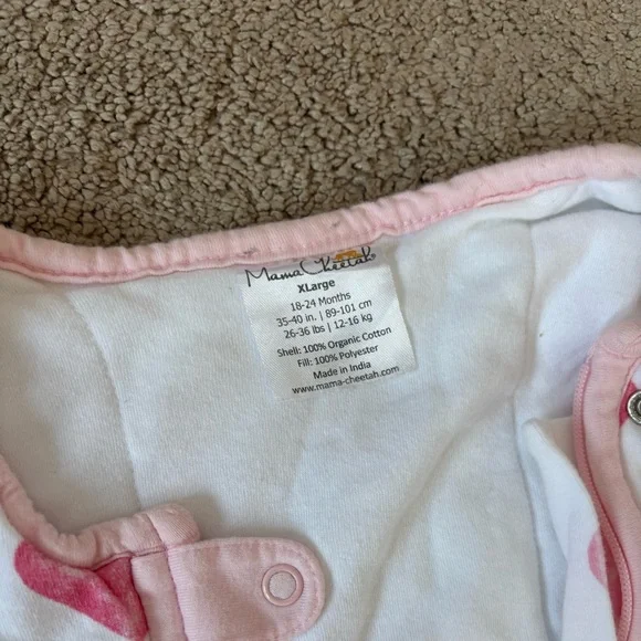 MAMA CHEETAH Set of 3 Baby Girl Various Tog Organic Floral & Heart Sleep Sacks - Picture 4 of 10